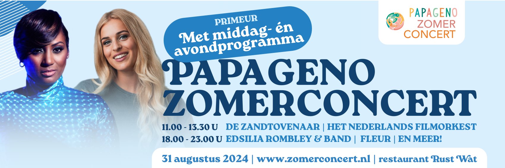 Aankondiging Papageno Zomerconcert 2024 middag en avondprogramma